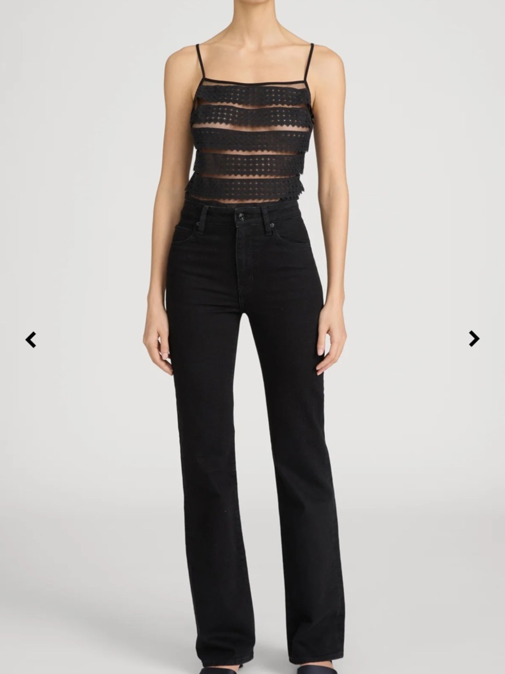Frame The Arrow Denim Black Flare Jeans